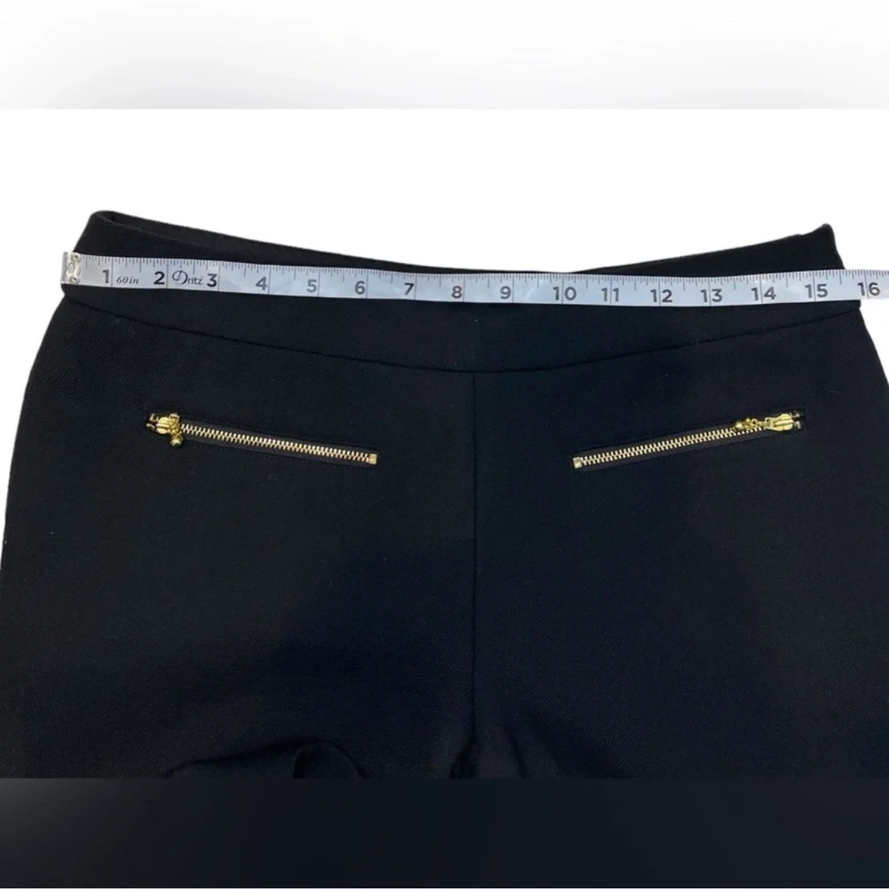 Kate Spade New York Wool blend Crop Black Pants Gold Zippers Sz 6